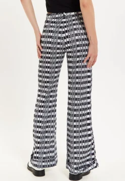 House Of Holland Striped and Logo Printed Trousers in Black and White
