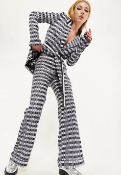 House Of Holland Striped Blazer With Eye Embroidery Back