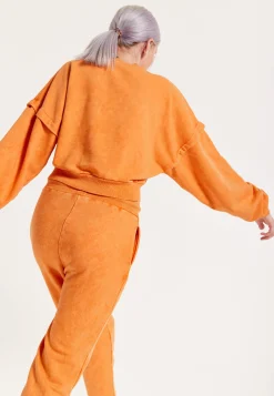 House of Holland Sweatshirt in Orange with an Embroidered Logo