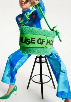 House Of Holland Teddy Bucket Cross Body Bag In Green