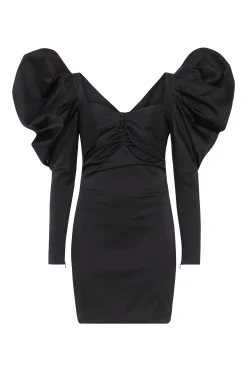 House of Holland Volume Sleeve Satin Mini Dress