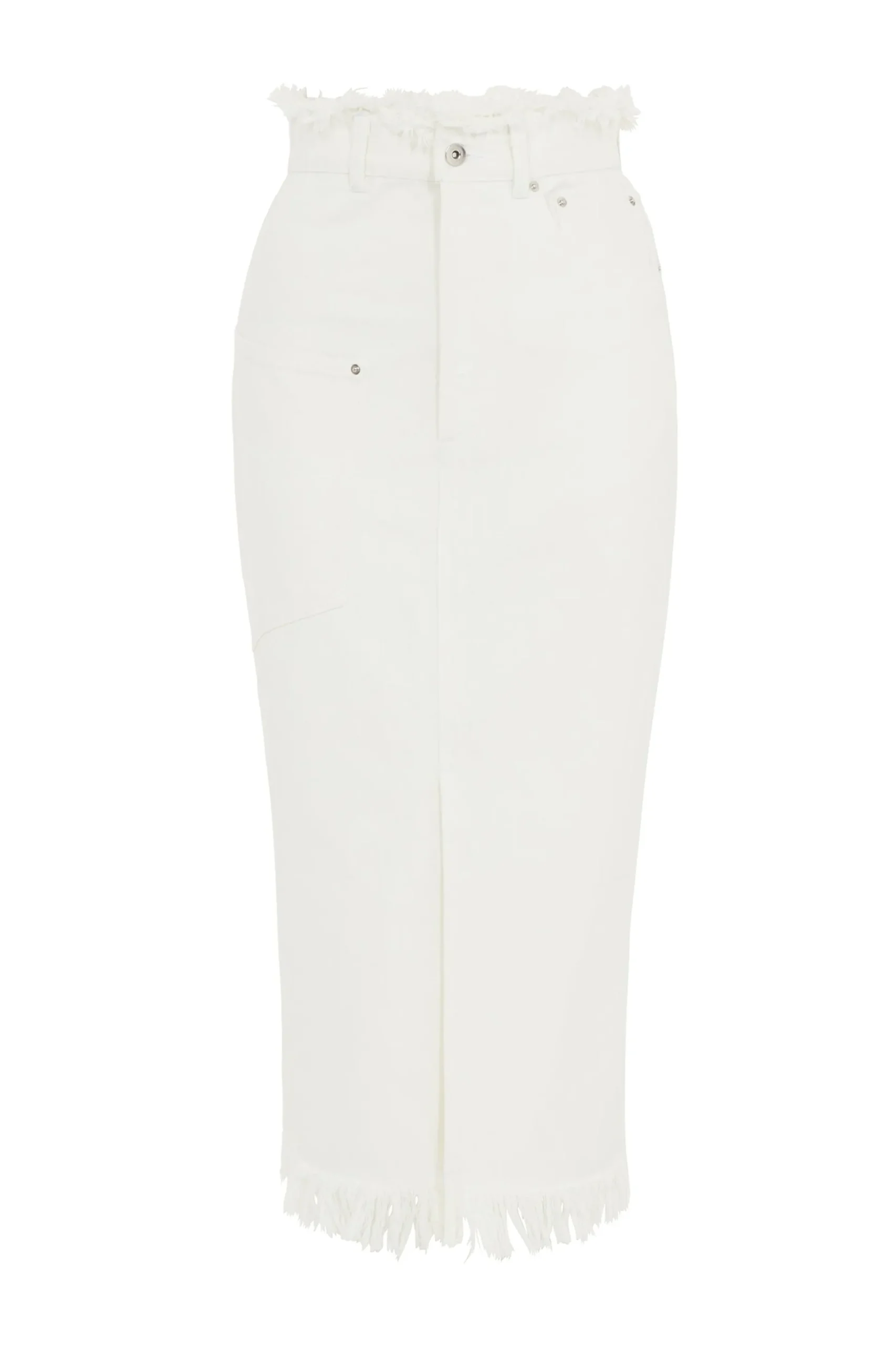 House of Holland White Denim Midi Skirt