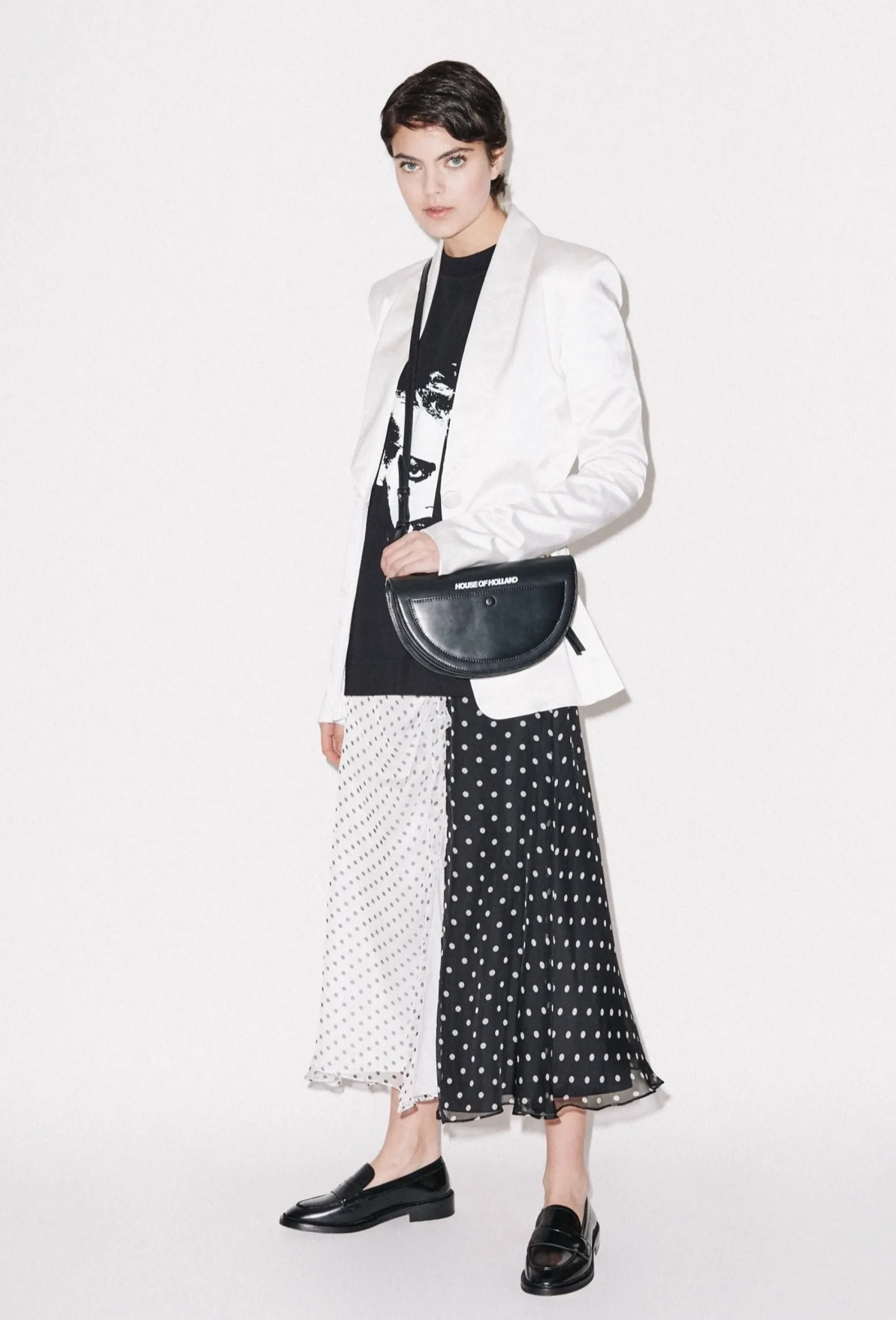 House of Holland White Satin Tailored Jacket