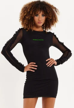 Mesh Mini Dress in Black