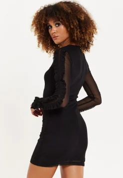 Mesh Mini Dress in Black