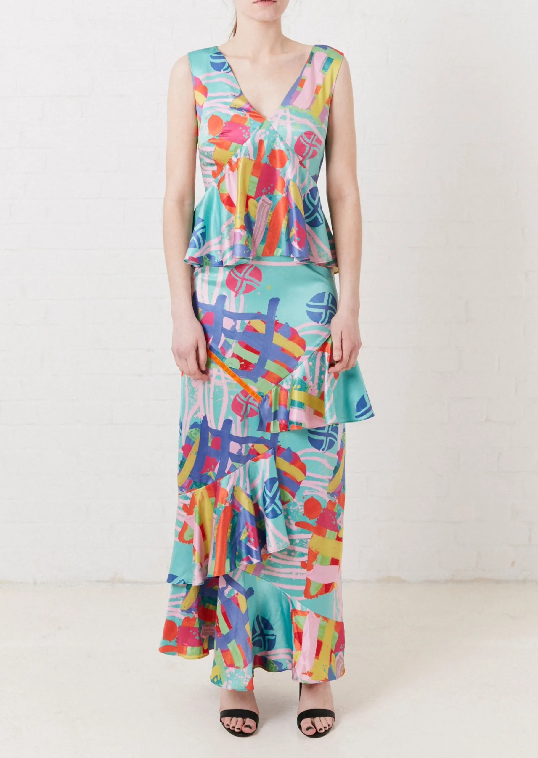 Nova Print Satin Maxi Dress | House of Holland