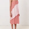 Red And Pink Wave Slip Dress | House of Holland