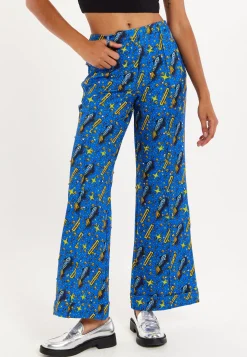 Rocket Print Diamante Embellish Trousers