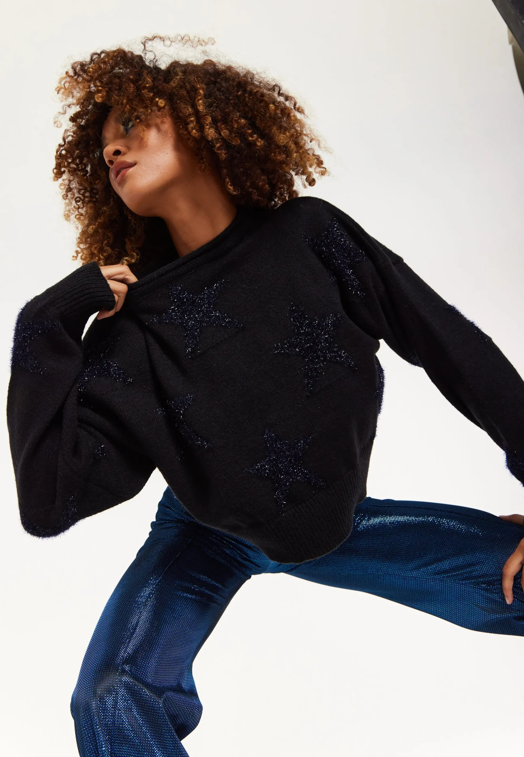Sparkle Star Jumper in Black