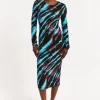 Tie Dye Bodycon Midi Dress