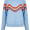 Wavy Peace Cut Out Jumper (Blue) | House of Holland